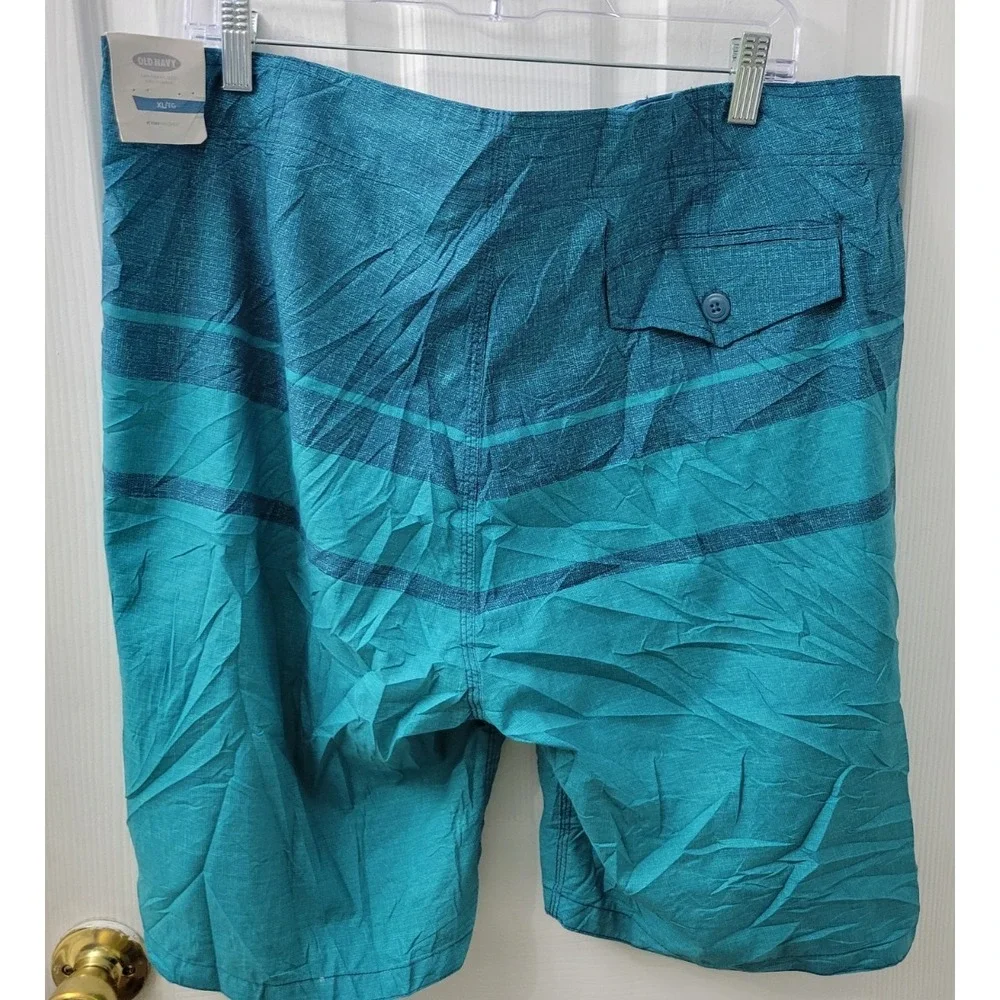 Old Navy Men's XL Board Shorts Blue/Green, Drawstring, Inseam 9